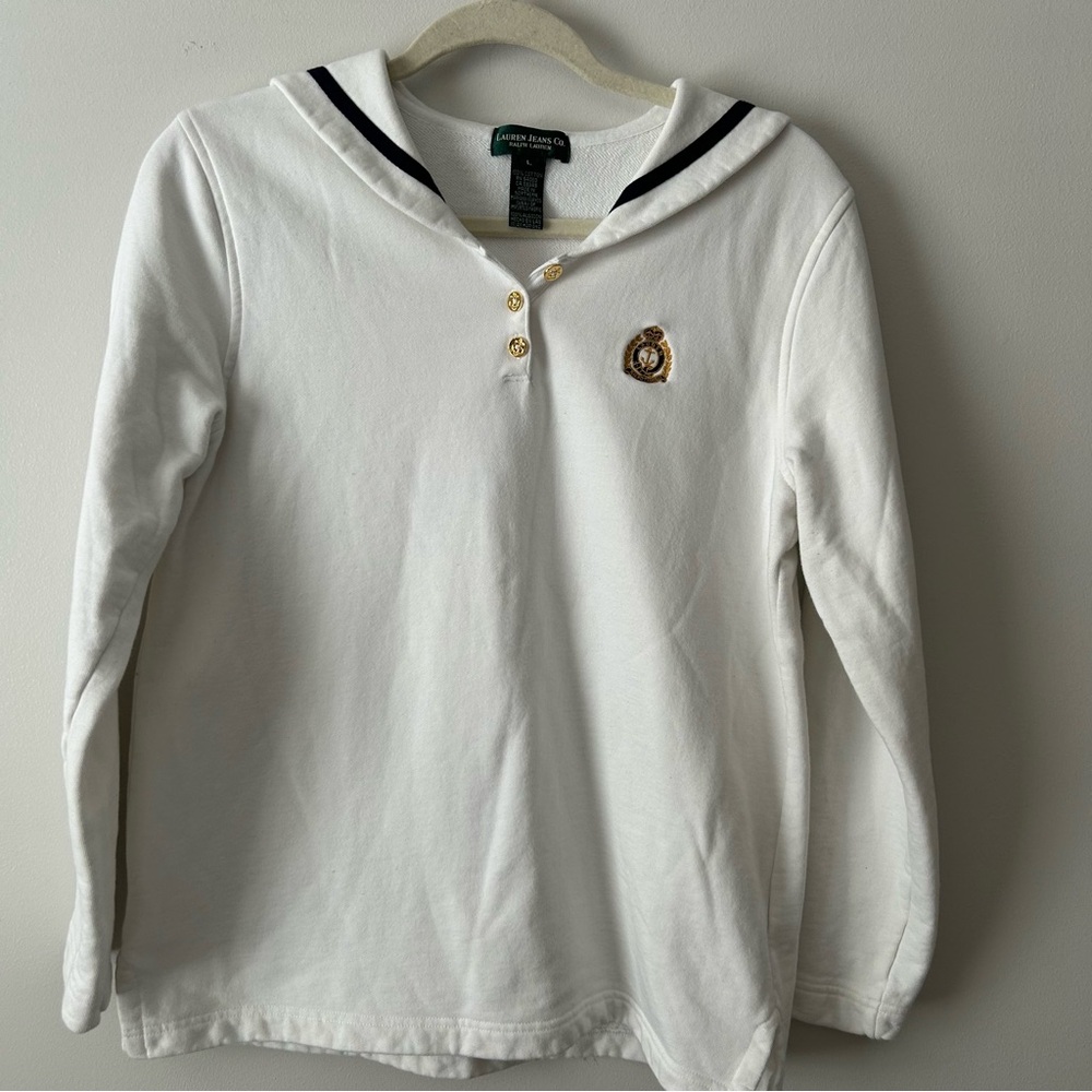 Vintage Lauren Ralph Lauren sailor sweater chest logo cotton L
